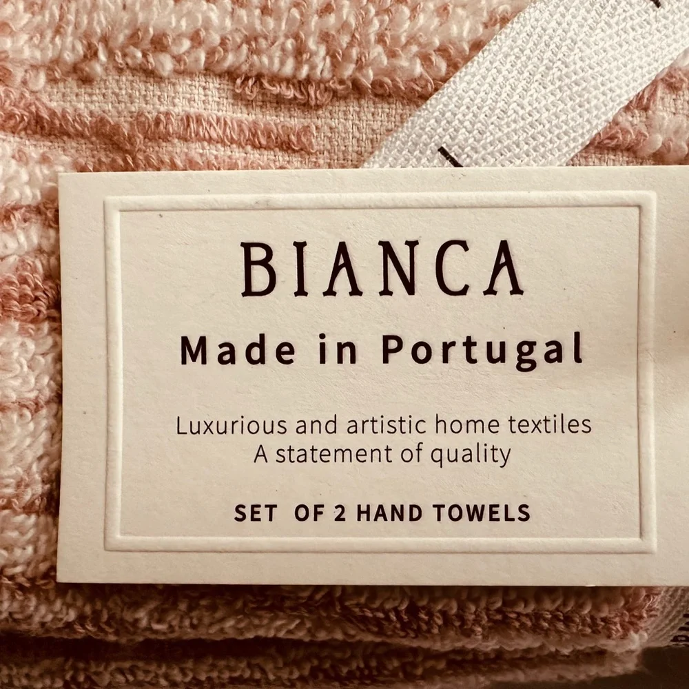 🎁2PC BIANCA Made in Portugal - Hand Towel Set - Pink Marble